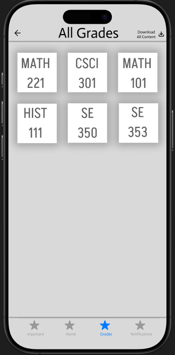 Grades Screen